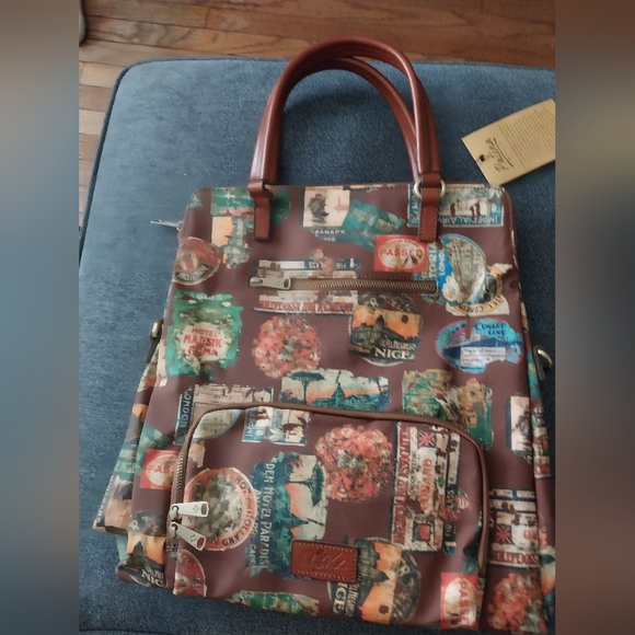 Patricia Nash NWT Coated Canvas Trapani Convertible Backpack - Picture 11 of 11